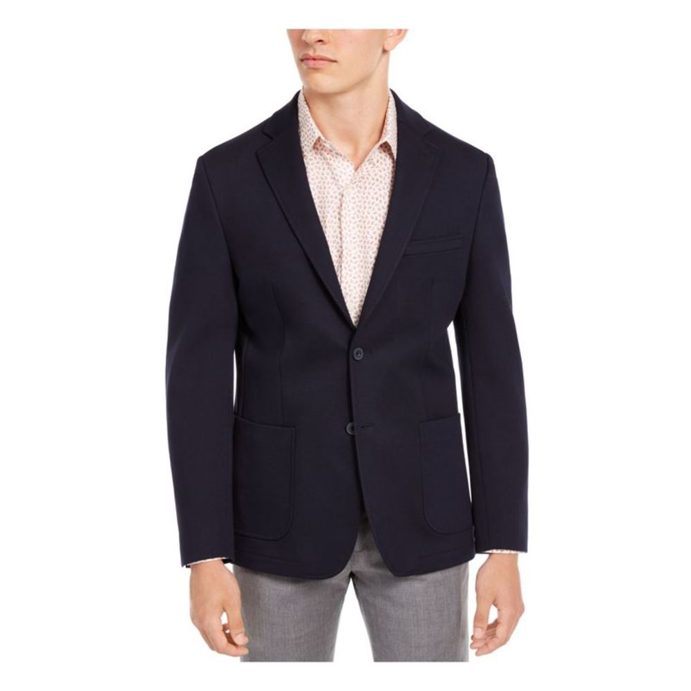 BAR III Mens Navy Stretch Blazer Jacket 40R